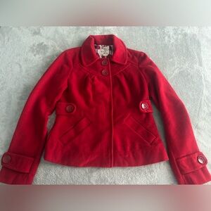 Anthropologie “Tulle” Brand Victorian Style Cropped Coat Sz XS in Red - EUC!